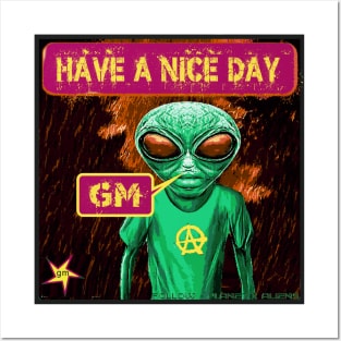 Funny Alien Retro Sci Fi Posters and Art